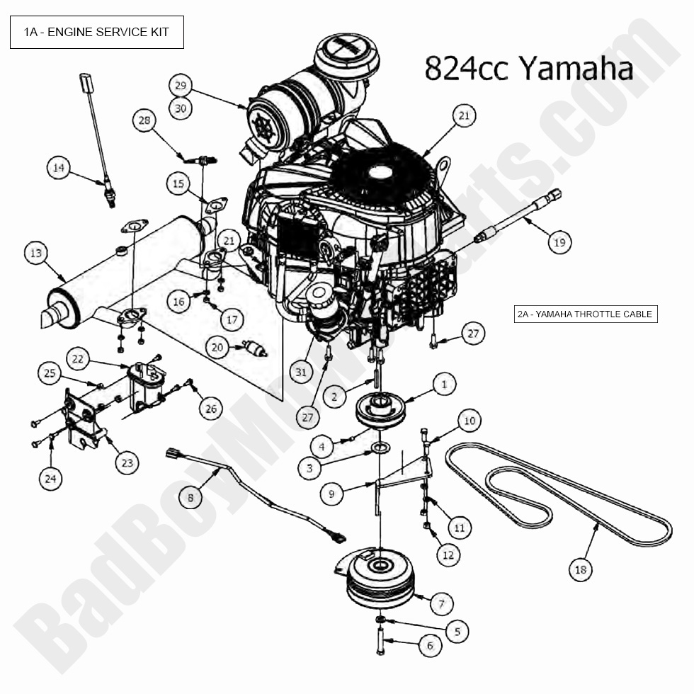 1655 - Bad Boy Mower Parts Lookup > 2017 > Outlaw XP > Engine - Yamaha EFI